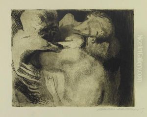 Tod Und Frau Um Das Kind Ringend by Kathe Kollwitz