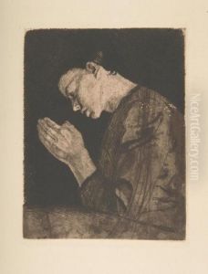 Betendes Madchen. by Kathe Kollwitz
