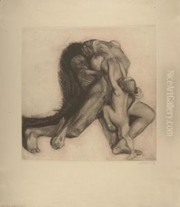 Tod Und Frau. by Kathe Kollwitz