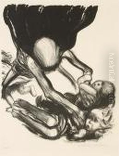 Tod Greift In Kinderschar, Plate 3, From Tod (k. 258b, Kn. 266), 1934 - view 1