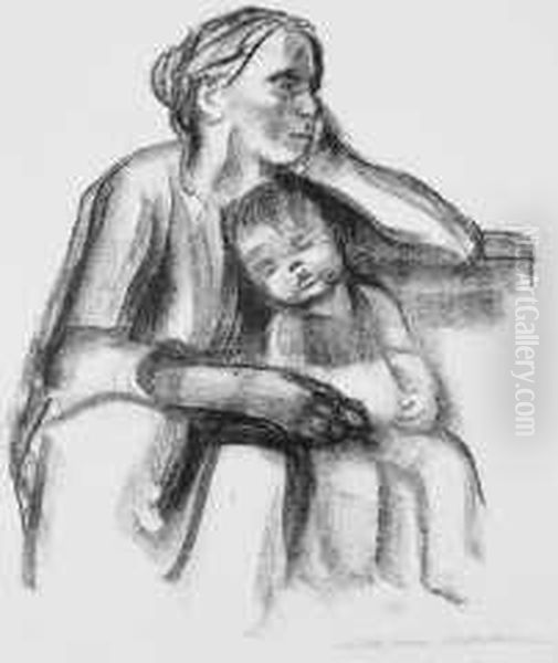 Arbeiterfrau Mit Schlafendem Jungen - view 1