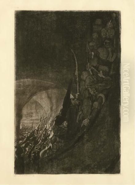 Bewaffnung In Einem Gewolbe, Plate 4 From Bauernkreig - view 1