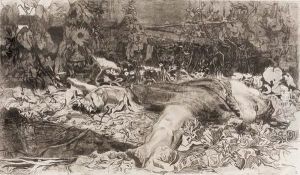 Vergewaltigt. by Kathe Kollwitz