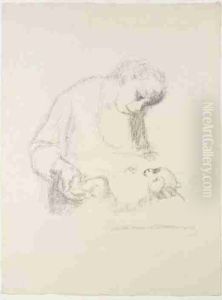 Junge Mutter Mit Saugling (klipstein 220a) by Kathe Kollwitz