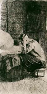 Frau An Der Wiege by Kathe Kollwitz