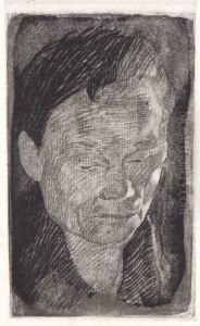 Frauenkopf. by Kathe Kollwitz