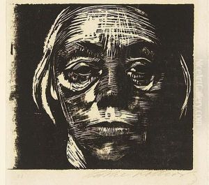 Selbstbildnnis Von Vorn<</b> by Kathe Kollwitz