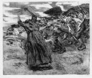Losbruch, Plate 5 From Bauernkrieg by Kathe Kollwitz