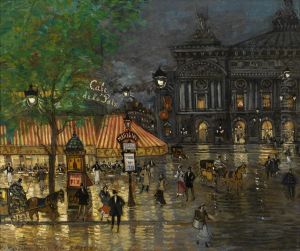 Place De L'opera, Paris by Konstantin Alexeievitch Korovin