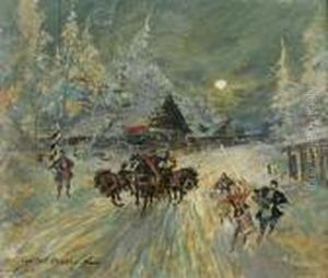 A Winter Sledge Ride by Konstantin Alexeievitch Korovin