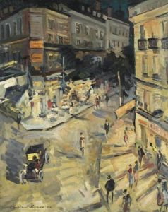 Rue De Paris In Vichy by Konstantin Alexeievitch Korovin