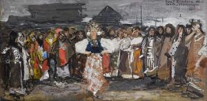 Dancing At A Village Festival, Pomor'e. by Konstantin Alexeievitch Korovin