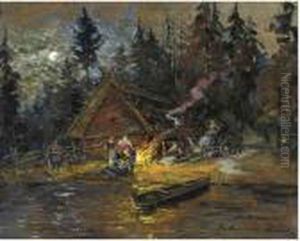 Songs Around The Camp Fire by Konstantin Alexeievitch Korovin