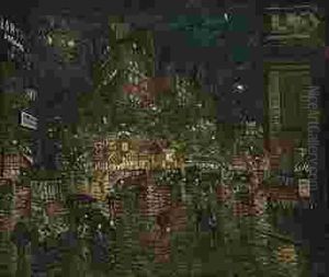 Porte St Martin, Grands Boulevards, Paris by Konstantin Alexeievitch Korovin