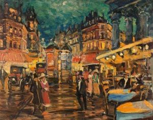 Paris, La Nuit, Place De La Madeleine by Konstantin Alexeievitch Korovin