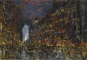 View Of Paris By Night by Konstantin Alexeievitch Korovin