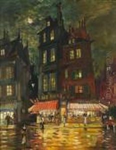 Montmartre, La Nuit by Konstantin Alexeievitch Korovin