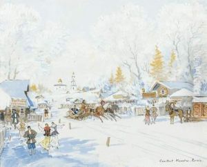 Village Russe Sous La Neige