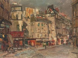Paris Street View At Dusk by Konstantin Alexeievitch Korovin