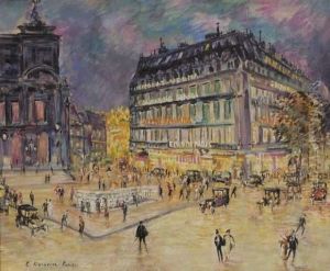 La Place De L'opera by Konstantin Alexeievitch Korovin