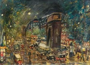 La Porte Saint Martin Paris by Konstantin Alexeievitch Korovin