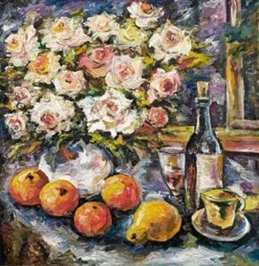 Blumen- Und Fruchtestillleben by Konstantin Alexeievitch Korovin