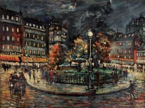 Place Pigalle by Konstantin Alexeievitch Korovin
