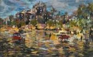 Vue De Paris, La Nuit by Konstantin Alexeievitch Korovin