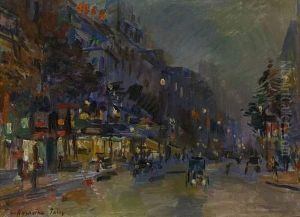 Paris At Night by Konstantin Alexeievitch Korovin