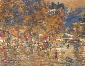 Parisian Street Scene by Konstantin Alexeievitch Korovin