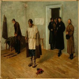 Before A Punishment By A Volost Board by Konstantin Alexeievitch Korovin