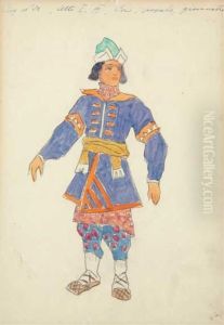 Costume Design For "coq D'or" by Konstantin Alexeievitch Korovin