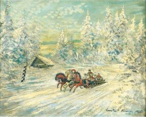 Troika Dans La Neige by Konstantin Alexeievitch Korovin