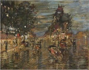 Paris By Night by Konstantin Alexeievitch Korovin