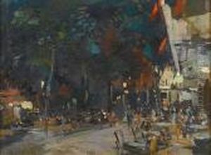 Cafe De Nuit by Konstantin Alexeievitch Korovin