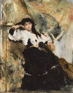 Dame A La Guitare. by Konstantin Alexeievitch Korovin