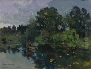 On The Lake With Lily Pads by Konstantin Alexeievitch Korovin