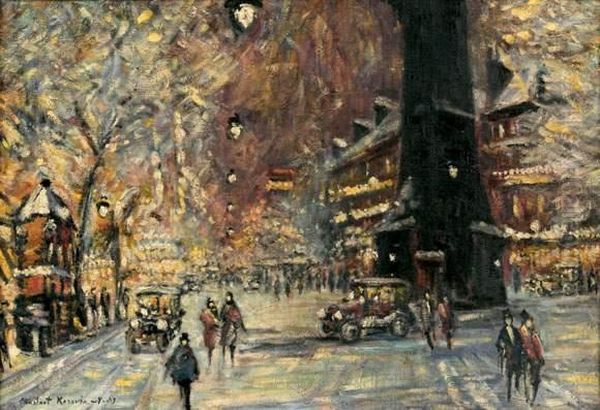Les Grands Boulevards Sous La Neige, Paris - view 1