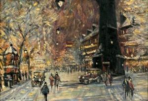 Les Grands Boulevards Sous La Neige, Paris