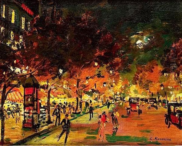 Scene De Rue La Nuit A Paris - view 1