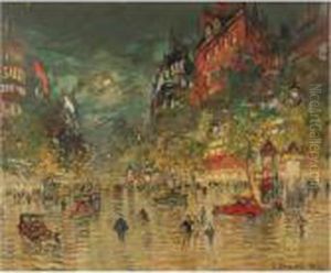 Paris By Night by Konstantin Alexeievitch Korovin