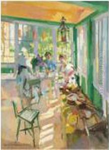 On The Veranda by Konstantin Alexeievitch Korovin