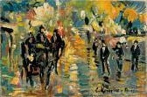 Sortie Du Music-hall, Paris by Konstantin Alexeievitch Korovin