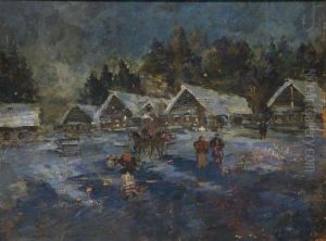 Village Sous La Neige