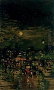 Paris At Night by Konstantin Alexeievitch Korovin