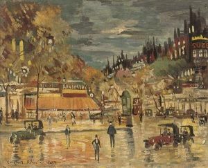 A Parisian Boulevard At Night by Konstantin Alexeievitch Korovin