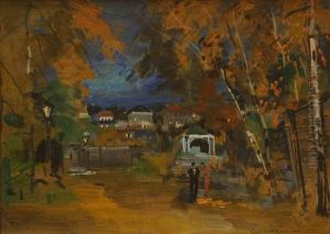 Couple A Montmartre La Nuit, Circa 1935 by Konstantin Alexeievitch Korovin
