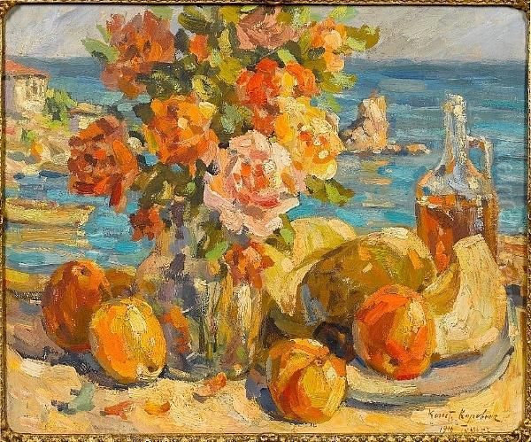 Still Life With Brightly-coloured Roses - view 1