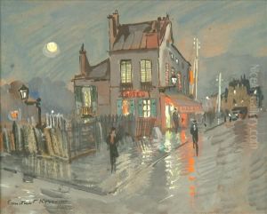 A Parisian Hotel By Night by Konstantin Alexeievitch Korovin