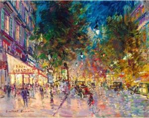 Paris By Night by Konstantin Alexeievitch Korovin